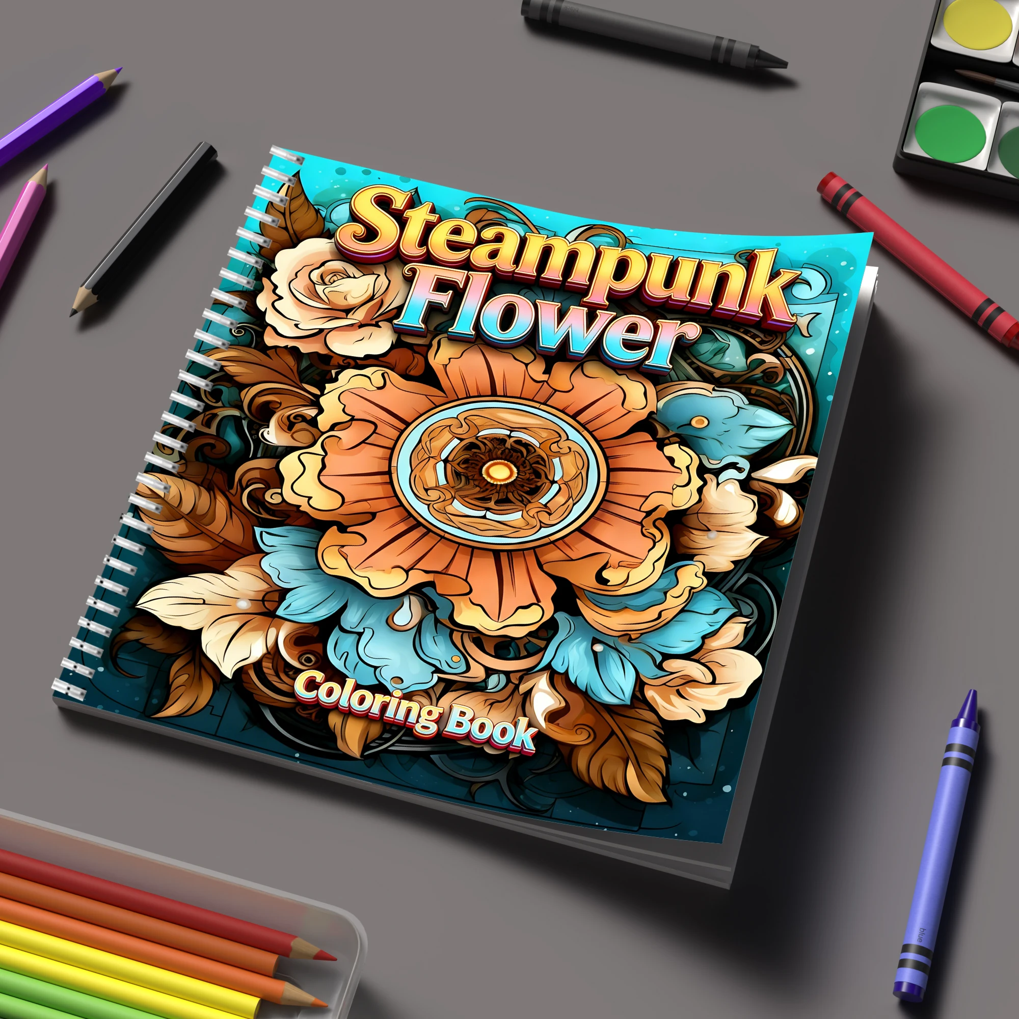 Coloring Book Steampunk Flower - School Supplies ulasan dan harga