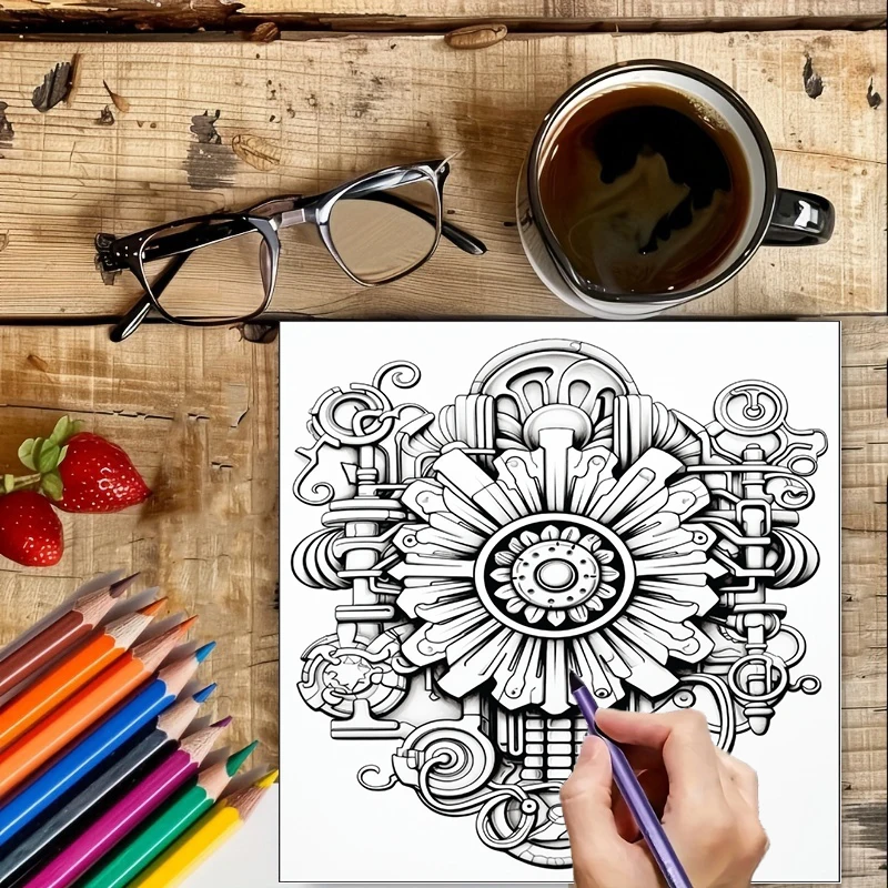 Coloring Book Steampunk Flower - School Supplies ulasan dan harga