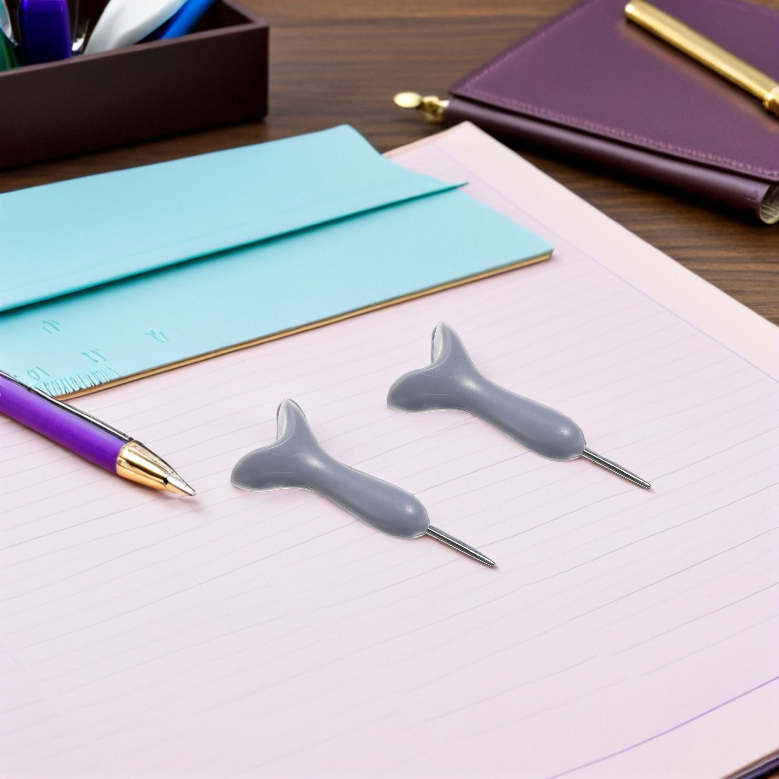 2Pcs Braille Stylus Pen Grey L - Writing Tools ulasan dan harga