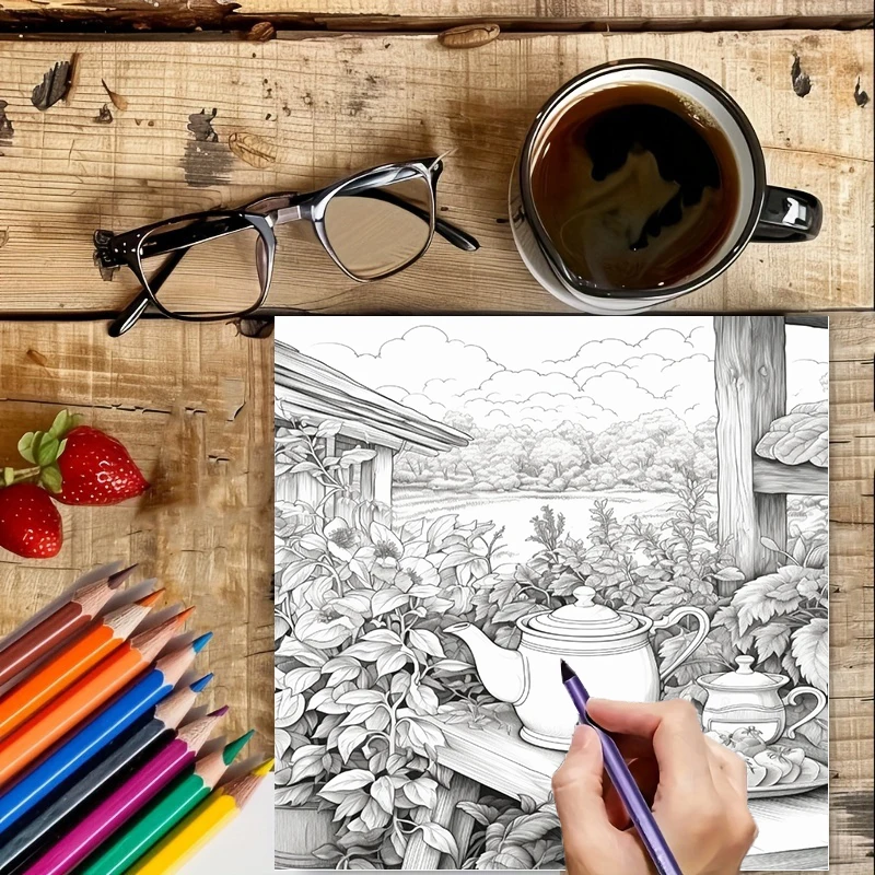 Tea In The Gardens Coloring Bo - School Supplies ulasan dan harga