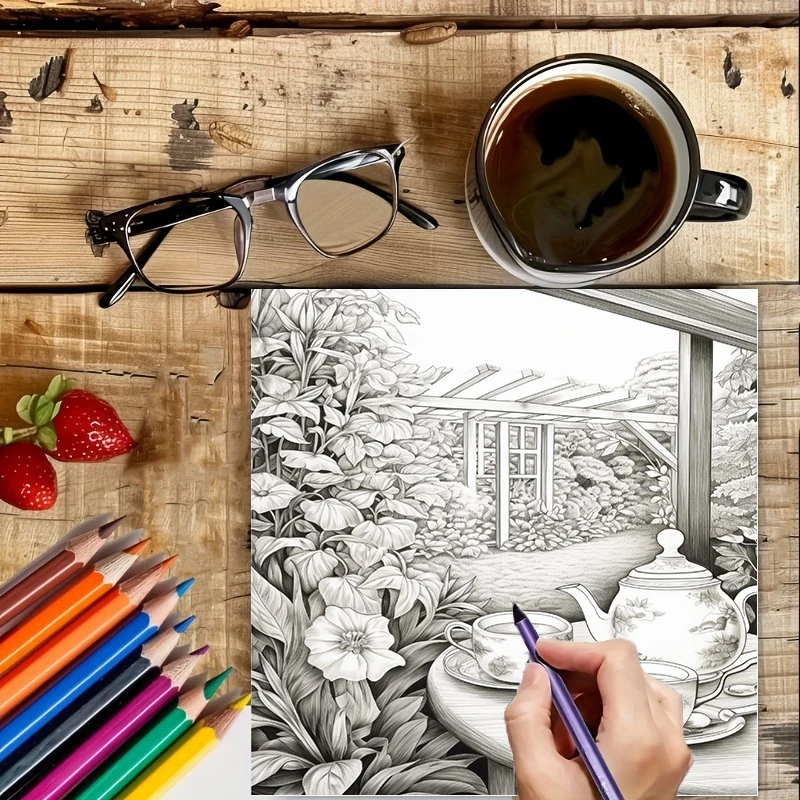 Tea In The Gardens Coloring Bo - School Supplies ulasan dan harga
